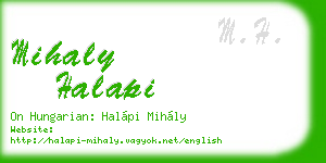 mihaly halapi business card
