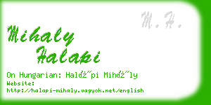 mihaly halapi business card